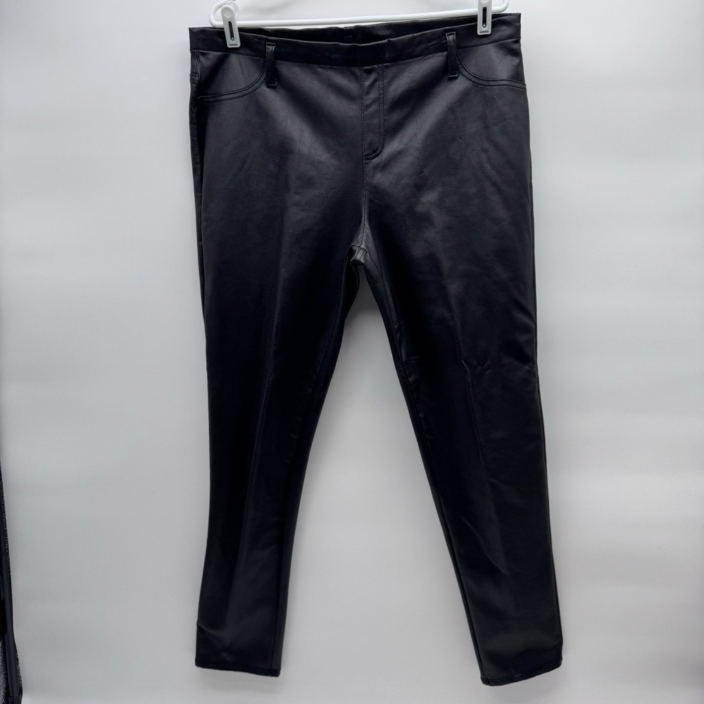 Faded Glory Women's XL 16-18 Black Faux Leather Coated Skinny Jeggings Pants